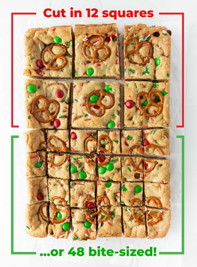 how to cut christmas cookie bars