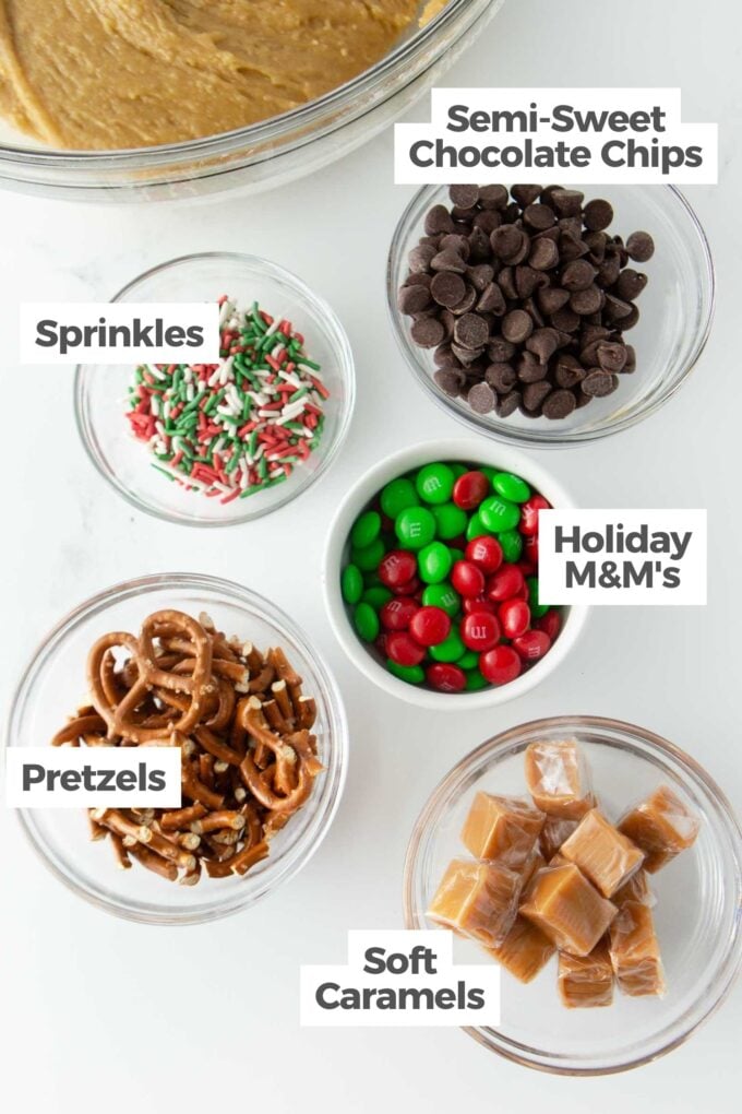 candy mixins for christmas cookie bars