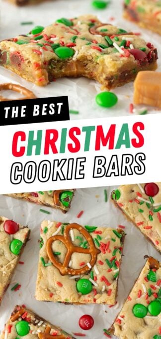 m&m christmas cookie bars pin