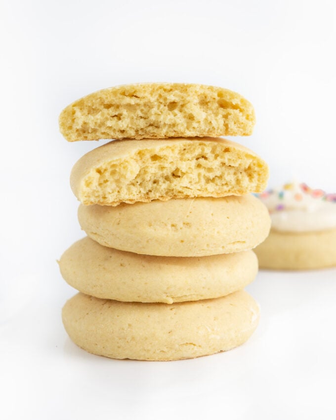 stacked fluffy sugar cookies