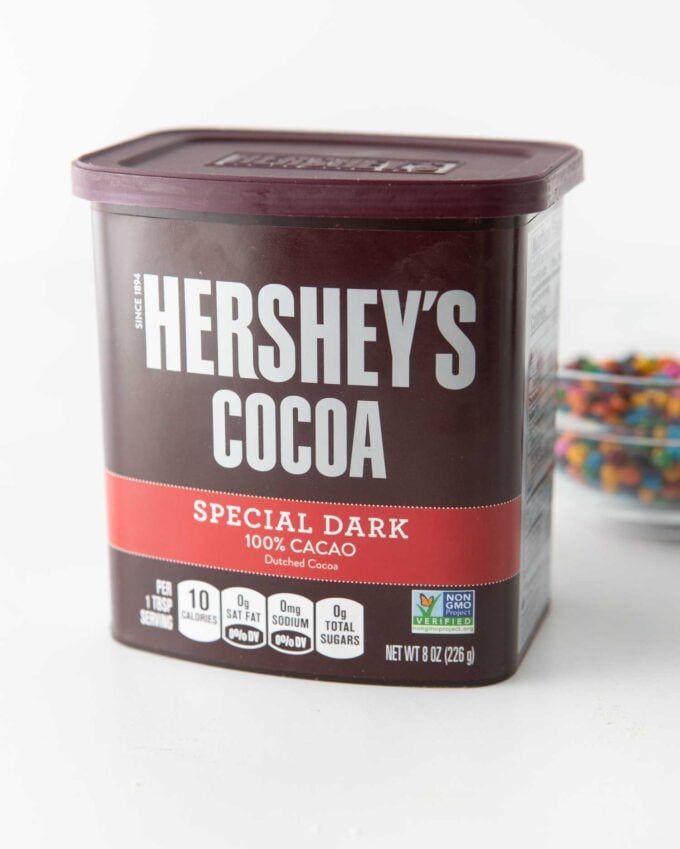 container of hershey's special dark cocoa powder