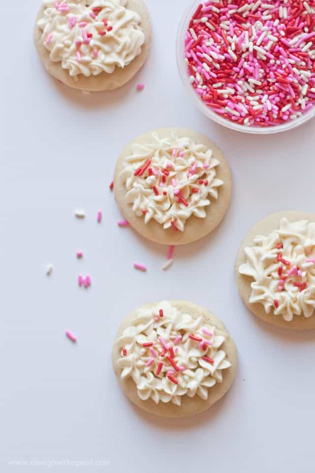 Soft Valentine's Day Cut Out Sugar Cookies | Design Eat Repeat