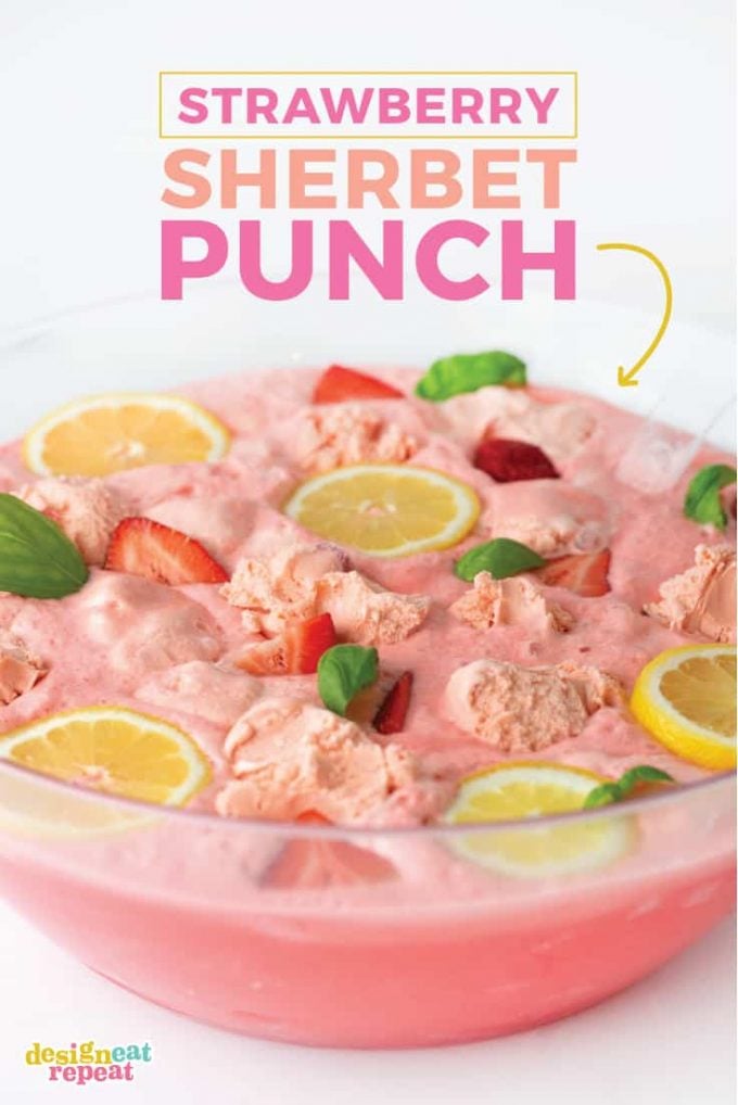 Pink Strawberry Sherbet Punch
