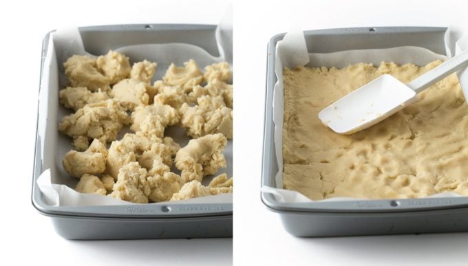 How to press sugar cookie dough into 9x13 pan with spatula